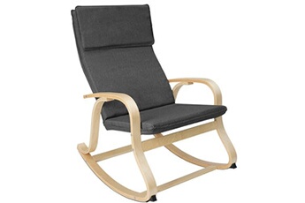 rocking chair tectake fauteuil à bascule roca - gris foncé