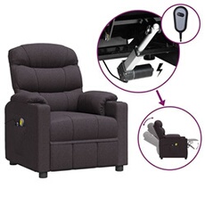 Fauteuil électrique de massage Marron foncé Tissu