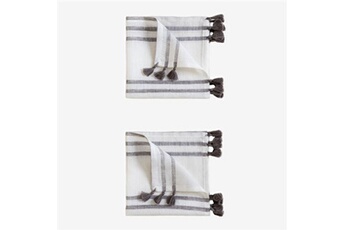 serviette de table sklum lot de 2 serviettes en lin isabelle blanc gardenia 50 cm