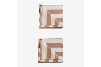 serviette de table sklum set de 2 serviettes en coton efarin nu brun pâle 45 cm