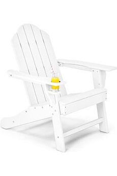fauteuil de jardin giantex chaise de jardin extérieur en bois 88 x 78.3 x 95 cm blanc