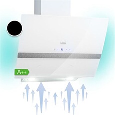 Hotte aspirante - Clara 60 - Hotte inclinée - 509m³/h - CEE A++ - 3 vitesses - Blanc