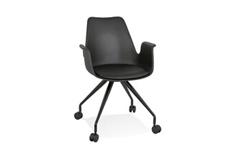 fauteuil de bureau maison et styles chaise de bureau à roulettes 60x60x89 cm en tissu noir