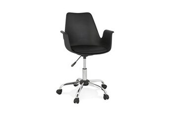 fauteuil de bureau maison et styles chaise de bureau à roulettes 58x58x82 cm en pu noir