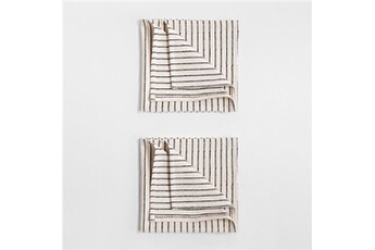 serviette de table sklum lot de 2 serviettes en coton oziel beige crème 45 cm