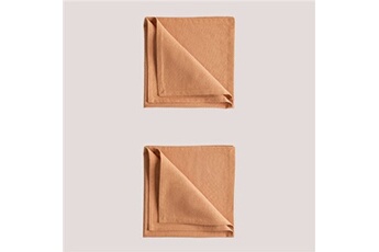 serviette de table sklum set de 2 serviettes coton elixe rouille 47 cm