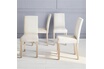 Sweeek Lot de 4 chaises - Rita - chaises en tissu pieds en bois cérusé écru photo 4