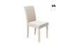 Sweeek Lot de 4 chaises - Rita - chaises en tissu pieds en bois cérusé écru photo 3