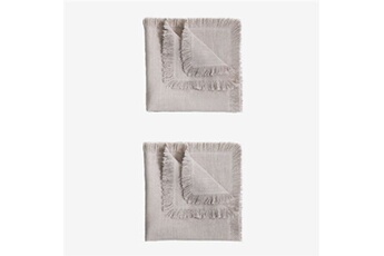 serviette de table sklum set de 2 serviettes en coton nedeliya gris glacial 45 cm