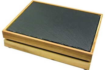 planche à découper stalgast plaque en ardoise pour plateau en bois 400 x 300 mm - - - ardoise 400x300x7mm