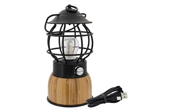 lanterne torche et lampe frontale eurotrail lampe de camping à led breeze bambou noir