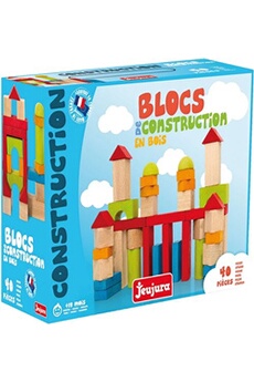 lego jeujura - jeu de constructions en bois - 40 pièces multicolore