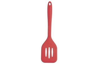 ustensile de cuisine vogue spatule professionnelle ajourée flexible en silicone rouge 310 mm