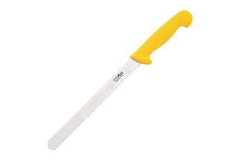 couteau materiel ch pro couteau inox à trancher denté (l)250 mm, jaune -