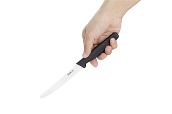 couteau materiel ch pro couteau à tomates noir denté 100 mm hygiplas