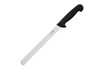 couteau materiel ch pro couteau à trancher denté noir 250 mm hygiplas