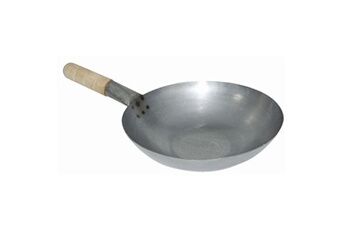 ustensile de cuisine vogue wok en acier doux fond plat 330 mm
