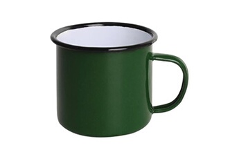 vaisselle olympia mug en acier emaillé vert et noir 350 ml x 6