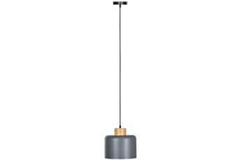 suspension homcom lustre suspension design scandinave hauteur ajustable ø 28,5 cm douille e27 gris aspect bois