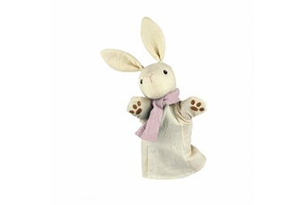 animal en peluche egmont toys marionnette lapin blanc en coton