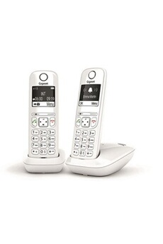 Téléphone sans fil Gigaset AS690 Duo - Téléphone sans fil avec ID d'appelant - ECO DECT\GAP - blanc + combiné supplémentaire