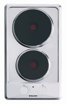 GT320IX - Table de cuisson électrique - 2 plaques de cuisson - Niche - largeur : 26.5 cm - profondeur : 48 cm - acier inoxydable