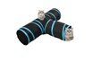 vidaXL Tunnel pour chats à 3 voies Noir et bleu 90 cm Polyester photo 4