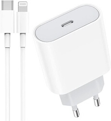 Chargeur USB C 20w chargeur secteur ultra rapide type C adaptateur mural + câble type C vers lightning 1 m compatible iPhone APPLE