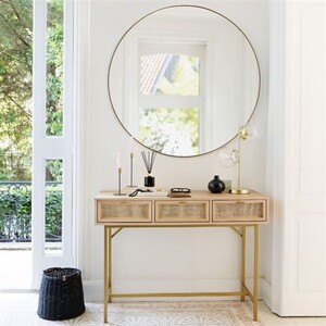 Miroir de décoration Atmosphera Miroir rond D110 Alice noir | Darty