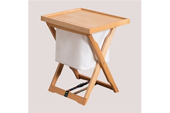 mobilier de camping sklum table d'appoint de camping avec plateau sahara bois de hêtre 53 cm