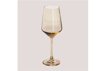 verrerie sklum lot de 4 verres à vin en verre 35 cl laisa brun blé 22 cm