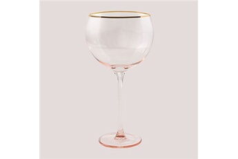 verrerie sklum lot de 4 verres à vin ballon en verre (55 cl) candy rose 20 cm