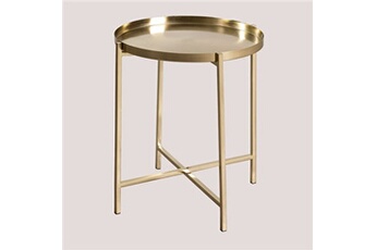 canapé droit sklum table d'appoint en métal kaylen doré