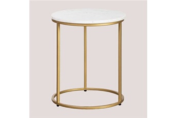 canapé droit sklum table d'appoint en marbre (ø37 cm) kaley