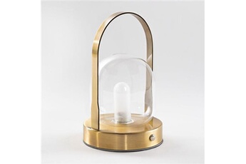 lampe à poser sklum lampe de table led sans fil samia doré 19,5 cm