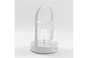 lampe à poser sklum lampe de table led sans fil samia blanc 19,5 cm
