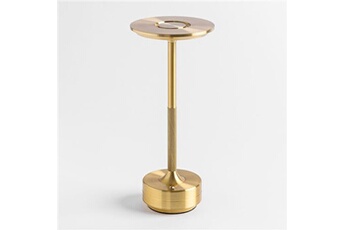 lampe à poser sklum lampe de table à led sans fil rivkin doré 27,5 cm