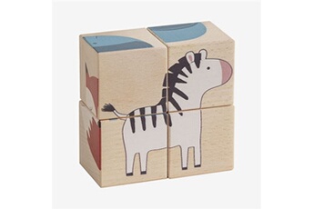 figurine pour enfant sklum puzzle en bois 4 pièces lopart kids jungle 4,2 cm