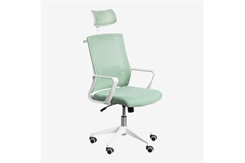 fauteuil de bureau sklum chaise de bureau avec roulettes et accoudoirs teill colors mousse de céladon 119 - 126,5 cm