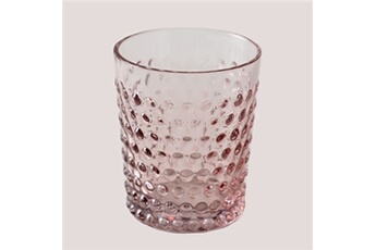verrerie sklum pack de 4 verres en verre 32cl ticris rose 14,4 cm