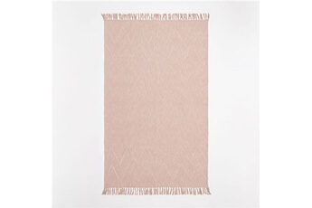 set de table sklum couverture plaid en coton ceara nu brun pâle 193 cm