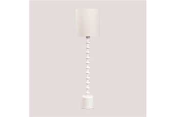 lampadaire sklum lampadaire en lin alieta blanc gardenia 161 cm