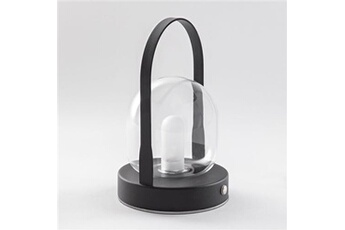lampe à poser sklum lampe de table led sans fil samia noir 19,5 cm
