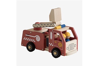 figurine pour enfant sklum camion de pompier en bois kenan kids rouge grenat 30,5 cm