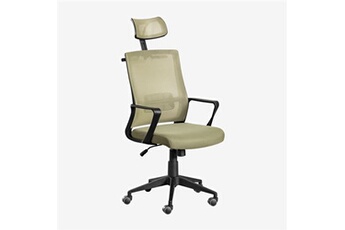 fauteuil de bureau sklum chaise de bureau avec roulettes et appui-tête teill black vert bambou 117,5 - 125 cm