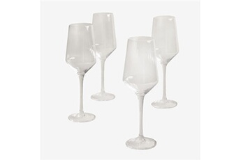 verrerie sklum lot de 4 verres à vin cristal 40cl katlin transparent 22 cm