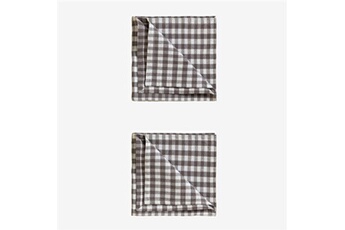 serviette de table sklum lot de 2 serviettes en coton hillary gris taupe 45 cm