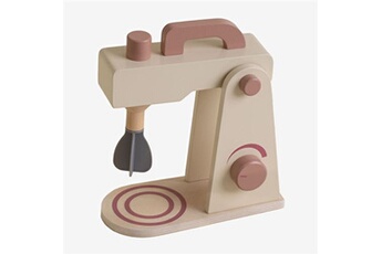 figurine pour enfant sklum mixeur avec accessoires de pâtisserie en bois mardivu kids couleurs naturelles 20 cm