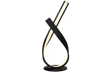 lampadaire homcom lampe à poser design contemporain - lampe de table design spirale - dim. 21l x 15l x 43h cm - alu. noir led blanc chaud
