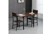 Homcom Ensemble table à manger extensible 80-118 cm 2 places design industriel - table double rabat - acier noir aspect bois photo 4